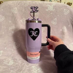 Juicy Couture Lavender Tumbler with Black Handle & JC Heart